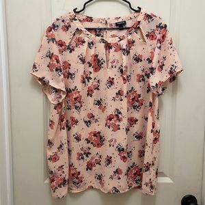 Torrid Pink Skull Blouse with Cutouts